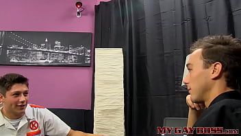 Preview 1 of Iranian Lesbian Video - Athletic Kirk Cummings cums while anal riding Wesley Marks