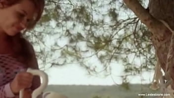 Preview 1 of Girl Taking Off Her Dress - Lesbian Girlfriends From Europe Playing Outside In Belgium
