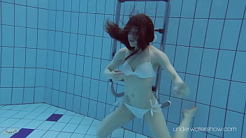 Preview 3 of Tecr Ke Xxx - White swimsuit with tattoos babe Roxalana Cheh underwater