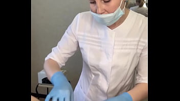 Preview 1 of Nudist Redhead - The patient CUM powerfully during the examination procedure in the doctor&#039_s hands