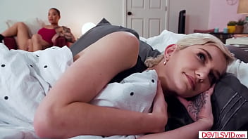 Preview 2 of Alliston Paker - Ebony lesbian pussy licks busty roommate