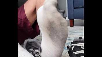 Preview 2 of Nadia Nyce Porn Indian - Stinky sweaty smelly dirty well-worn used nasty cheesy old crusty disgusting white socks