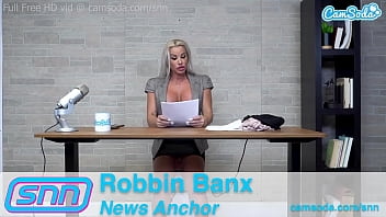 Preview 2 of Electro 1 - Camsoda News Network MILF Reporter reads out news as she rides the sybian
