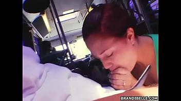 Preview 3 of Amateur Rodeo Ohio - Bus Blowjob - Brandi Belle