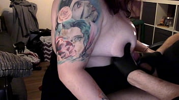 Preview 2 of Bbw Face Squash - Pumps His Cock &amp_ His Filthy Slut Gives Him A Blowjob - Pumping Girl BJ Gloves BBW Chubby Sucking Deepthroat Facefucking