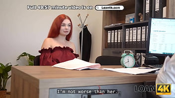 Preview 2 of Smalls Malaysia - LOAN4K. Little redhead whore with big tits jumped on a dick in the office