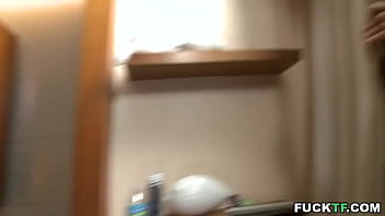 Preview 3 of Washroom Roomanting - Jada Fire,  Diamond Kitty and Alexis Fawx having a wild gangbang after beach