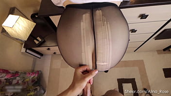 Preview 4 of How Vagina Releases Having Sex - Step sister gave her perfect ass in pantyhose while getting ready for class
