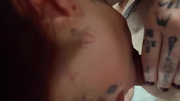 Preview 1 of Breeding Outdoor - Tatted chick swallows his cock