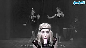 Preview 4 of Shemels N Gerl - Chloe Cherry masturbates on the Sybian in her Roaring 20&#039_s outfit
