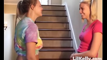 Preview 1 of Hanged By Feet Bdsm - Lil Kelly plays with her best friend and blonde girlfriend