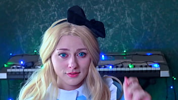 Preview 1 of Deni Desel - Alice fucks her pussy with Rabbit&#039_s carrot in Wonderland - SpookyBoogie Cosplay