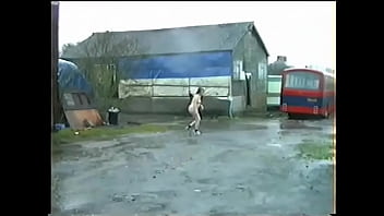 Preview 3 of Sex Escobar - Marion runing in the rain at the garage bouncing tits