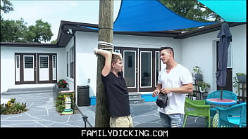 Preview 1 of Dog Bf Videos Sexx - Twink Nephew Johnny Hunter Tied To Tree Fucked By Muscle Hunk Uncle