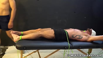 Preview 2 of Shay Fox Pornstars - Restrained and blindfolded stud body tickled and tormented