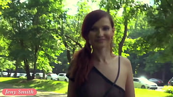 Preview 4 of In A Inaki - Summer Walk. Jeny Smith walking in public with the transparent dress and no panties