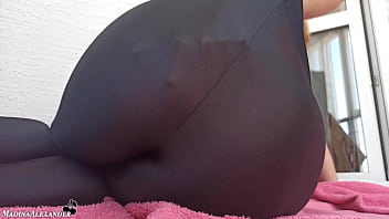 Preview 1 of Chasy Leen - Girl in Leggings Plays with Pussy and Dildo to Squirt
