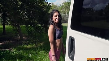 Preview 2 of Woman In Boots Fucked - Alissa Avni Jogger Chick Gets Fucked on The Bus