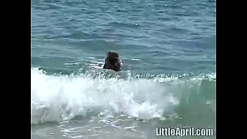 Preview 1 of Kising Lesbian Japanese - Sweet Little April Fingers Herself After A Day At The Sea