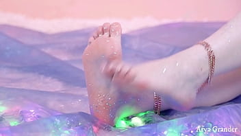 Preview 2 of Full Hand In Pushy - Sexy pussy feet tease selfie video MILF solo - Arya Grander