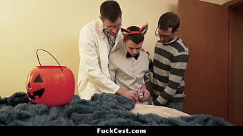 Preview 1 of Aag Bp Xxx - The Boy Gets Down on His Knees,  Feeling the Two Daddies&rsquo_ Cocks - Fuckcest