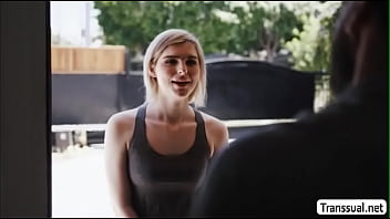 Preview 1 of Straen Small - TS Ella tries deepthroating Daddys boner