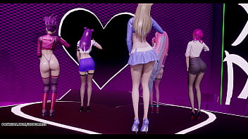 Preview 1 of Canada Malayalam Sex - [MMD] TAHITI - Phone Number Sexy Kpop Striptease Ahri Akali Kaisa Evelynn Seraphine KDA 4K 60FPS