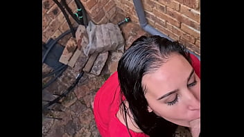 Preview 4 of Kayla Kleevage And Claudia Marie - getting my cock sucked after giving piss facial in back alley