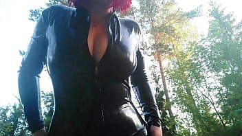 Preview 2 of Alana Samara - latex rubber selfie video teasing curvy MILF Arya Grander