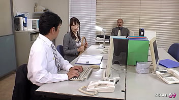Preview 1 of Doing Xxx20 Vidoes - Japanese Office Girl seduce to Suck Co-Worker and let him cum in her Mouth at Uncensored JAV Porn