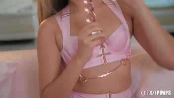 Preview 2 of Hd Tamil Aunty Sax Video - Blonde Natural Tits Latina Hawaiian Sucks on Glass Dildo And Strips to Masturbate