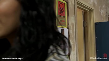 Preview 1 of Xxxx Hve - Shemale fucks footbal player in lockers