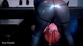 Preview 4 of Sex White Robot - Strap-on suck and facesitting in latex catsuit FemDom Video - Arya Grander