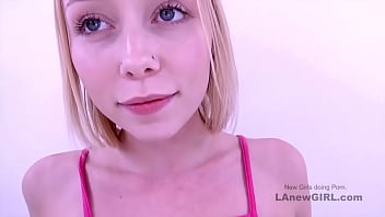 Preview 2 of Backstage Jav - Blonde Cutie with braces gets creampied at audition