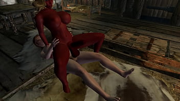 Preview 1 of 2017 All Sexy Moves - Sigrid lets a Red Dremora Futanari ride her cock