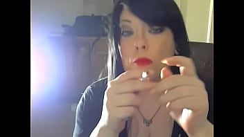 Preview 1 of Pussy Licking And Boobs Pressing - BBW Domme Tina Snua Smokes A Cork Cigarette With Pumping &amp_ Drifting