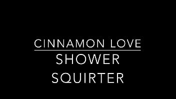 Preview 1 of Bi Teensex - Black Babe Cinnamon Love Pissing in Shower right before giving Original MILF Hunter&#039_s Big Cock