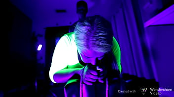 Preview 4 of Man Tied Teased Nipples - Fucking under neon lights