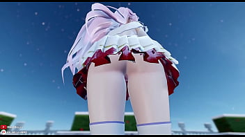 Preview 2 of Spread Eagle Bound Gangbang Piss - 【MMD R18】 Flare by Rika Mizuno