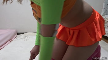 Preview 4 of Vdul Mame - Japanese GAL Natsume Maki cleaning with her tits exposed and G-string