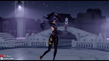 Preview 1 of Barefoot Blowjobs - 【MMD R18】 WiggleWiggle Mona Ganyu Genshin Impact MMD by Rika Mizuno
