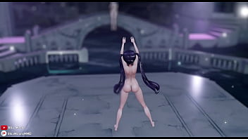 Preview 4 of Barefoot Blowjobs - 【MMD R18】 WiggleWiggle Mona Ganyu Genshin Impact MMD by Rika Mizuno