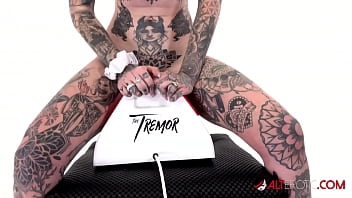 Preview 2 of Sexsy Hari - Tattooed Amber Luke rides the tremor for the first time