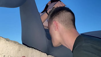 Preview 3 of Granny Big Areolas - Outdoor Leggings Pussy Worship Femdom on Rooftop