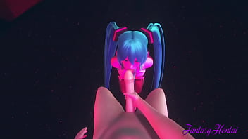 Preview 3 of Is My Hot Mom - Vocaloid Hentai 3D - POV Miku Blowjob in a Striptease Club