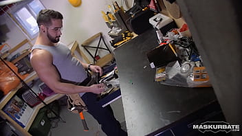 Preview 1 of Human Farm Milk Cow - Maskurbate - Hunk Construction Worker Jerks Off At Work