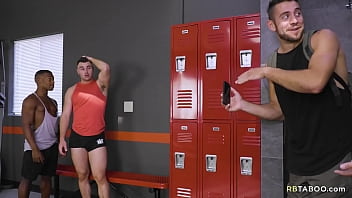 Preview 2 of Dog Girl Xnxxx - Locker room gay fantasies with stepbrothers Adrian Hart and Michael Boston