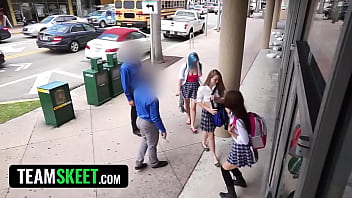 Preview 3 of 18 Years Old Boy And - Smoking-Hot Brunette Stole a Dress,  So The Security Guard Ripped It Off