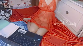 Preview 2 of Amma Pool Sappi - girl is doing her homework in a see-through outfit