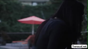 Preview 1 of Sex After Stufy - TS Khloe sucks her Neighbors hard dick